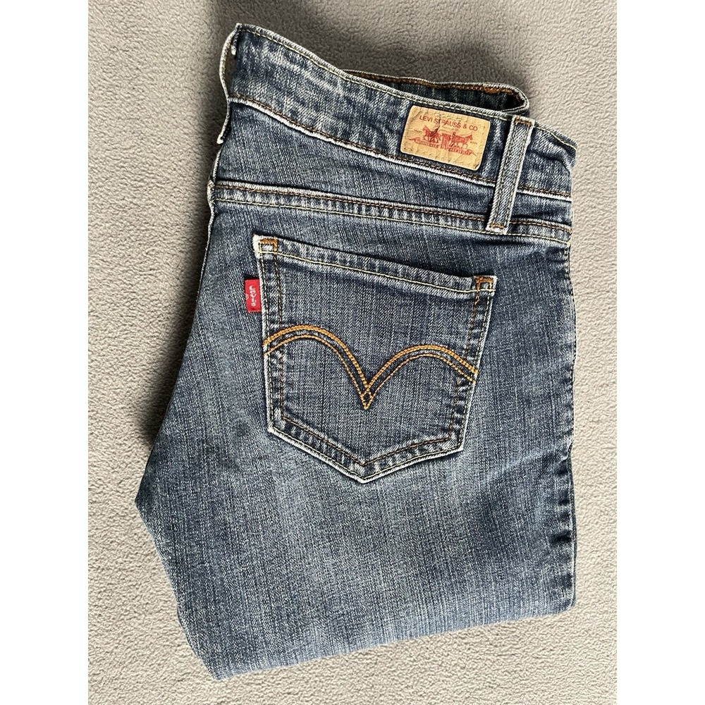 Levis 524 Jeans Womens 9 Skinny Too Super Low Rise Stretch Med Wash 30x31